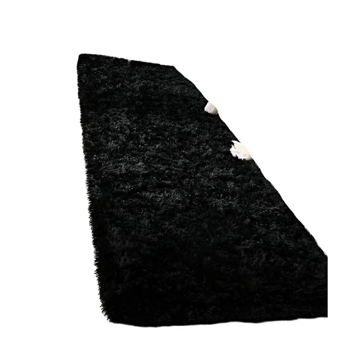 GENERICO - Pasillera alfombra peluda liviana 70x150 ultra suave NEGRO