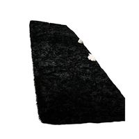 Pasillera alfombra peluda liviana 70x150 ultra suave NEGRO