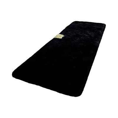 Imagen 2 del producto Pasillera alfombra peluda liviana 70x150 ultra suave NEGRO