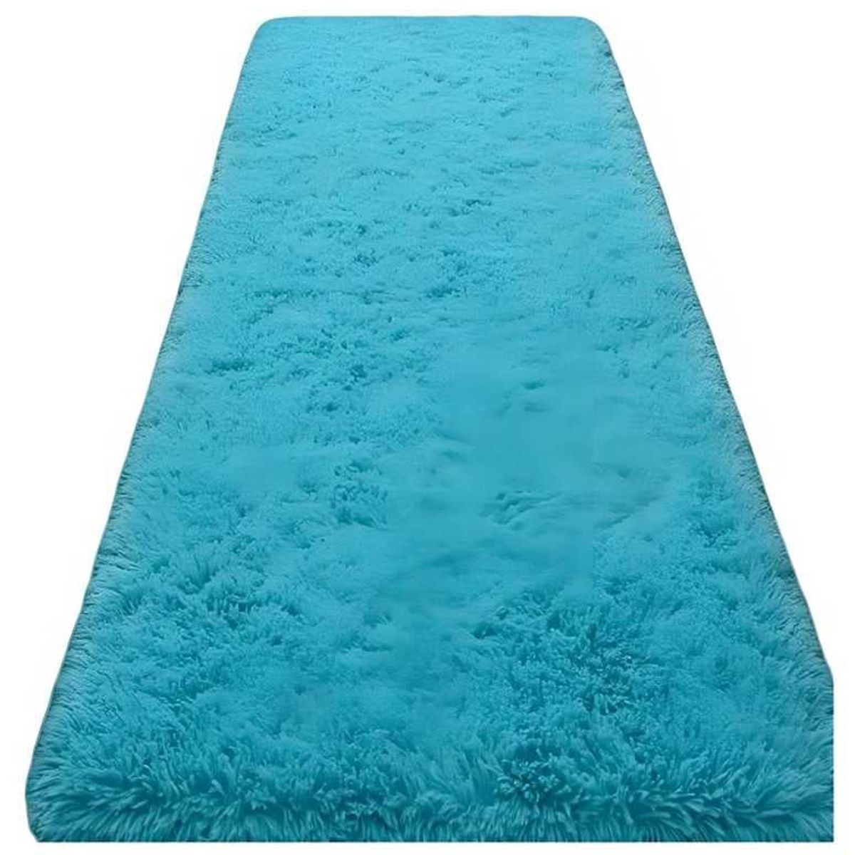 GENERICO - Juego por 2 Alfombra pasillera peluda liviana 70x150 ultra suave CELESTE