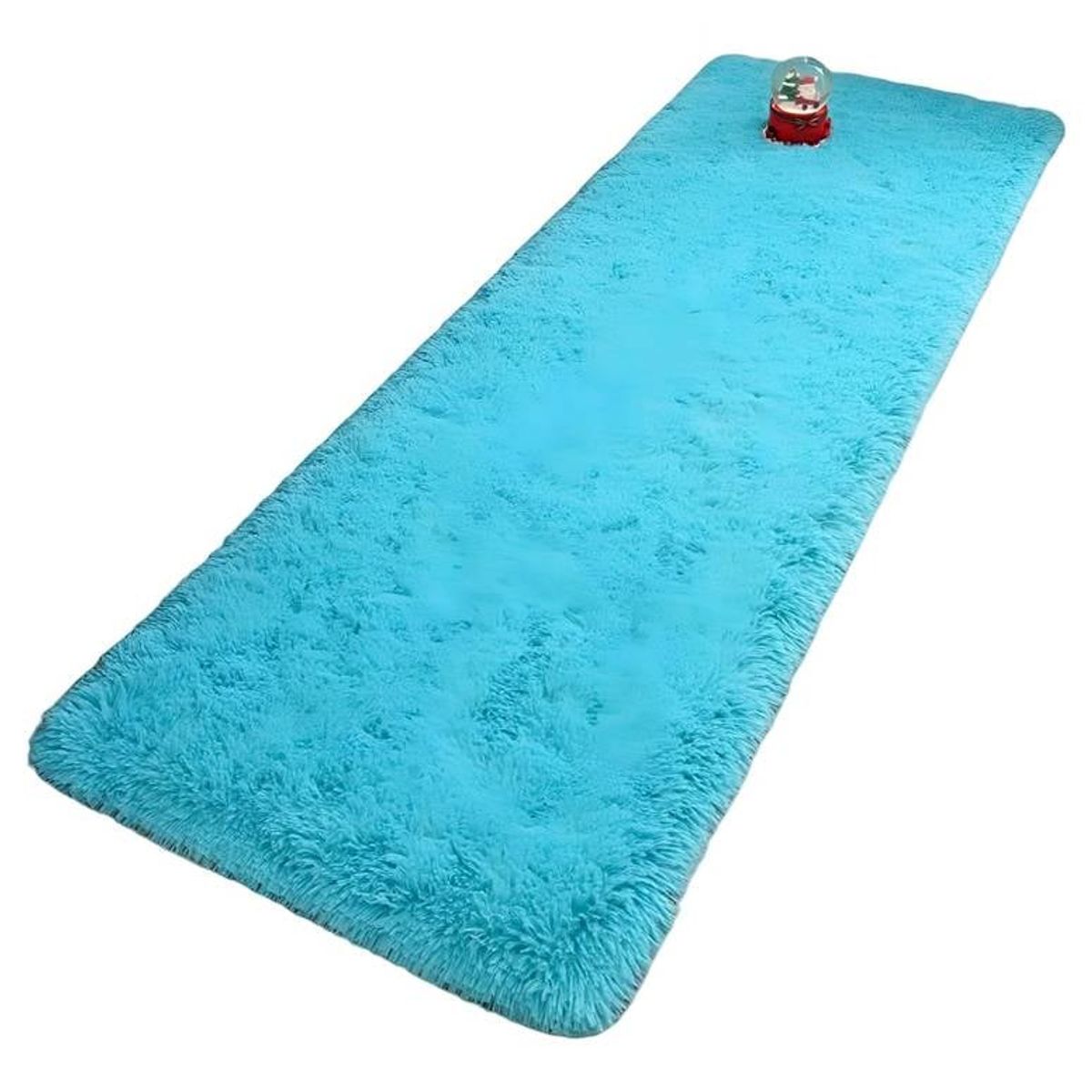 GENERICO - Juego por 2 Alfombra pasillera peluda liviana 70x150 ultra suave CELESTE