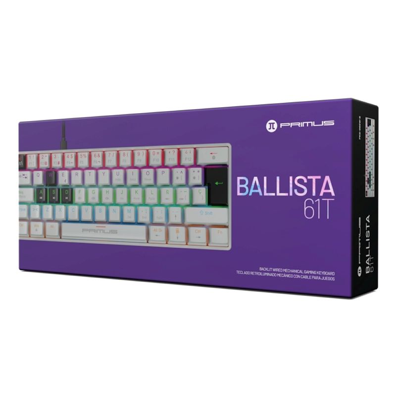 PRIMUS - Teclado Primus BALLISTA61T Wired Retroiluminado USB-C Blanco