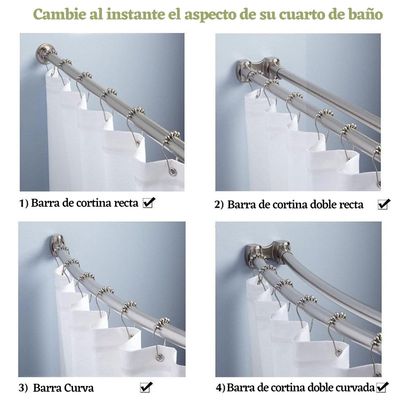Imagen 2 del producto 12pcs Ganchos De Acero Inoxidable Para Cortinas De Baño