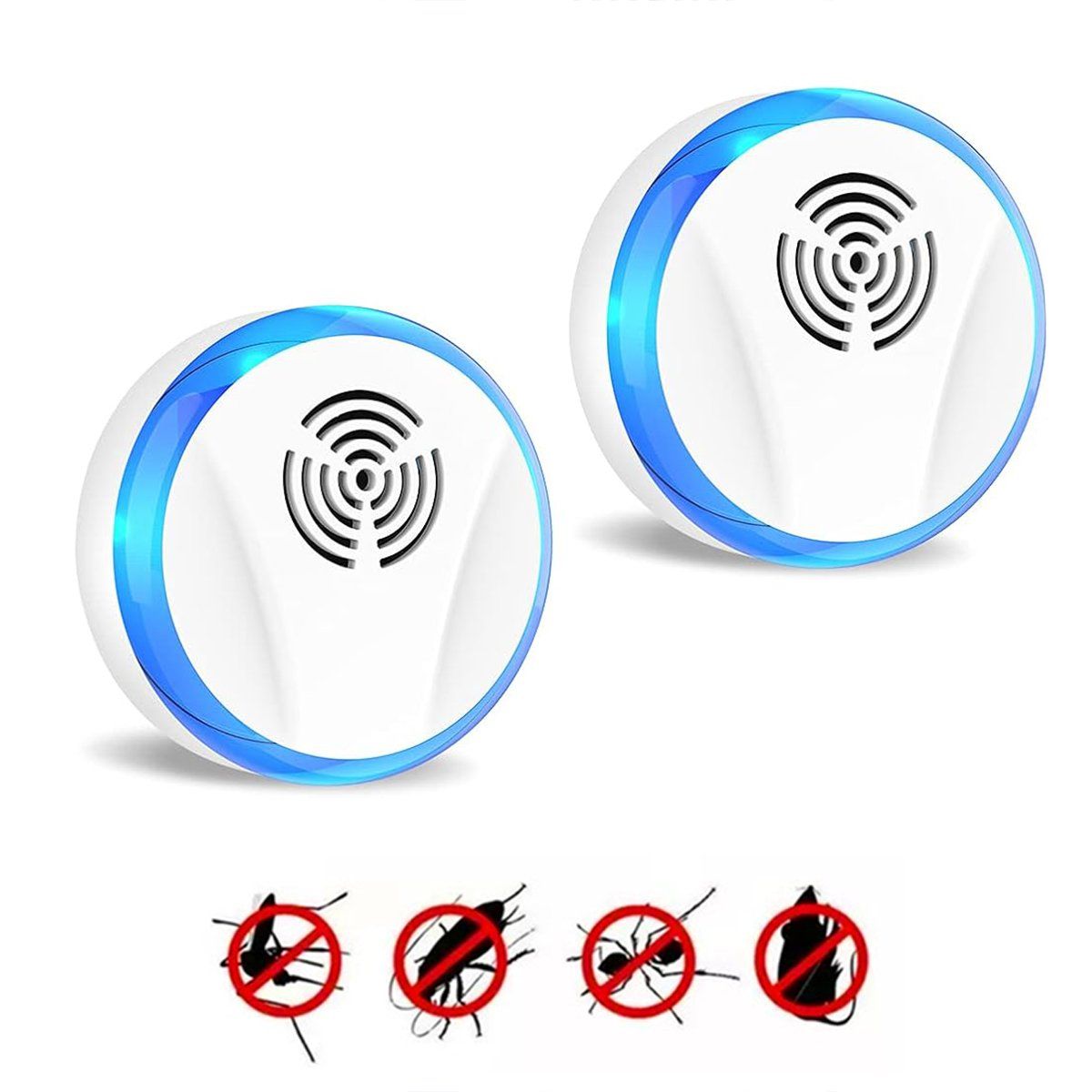 GENERICO - 2pcs Ahuyentador Ultrasónico De Mosquitos Controlador Plagas