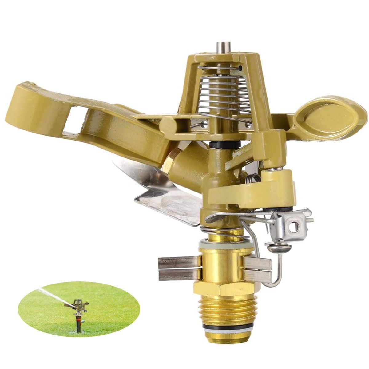 KUANGYE - Aspersor Giratorio De Jardín De Impacto 12 Para Riego