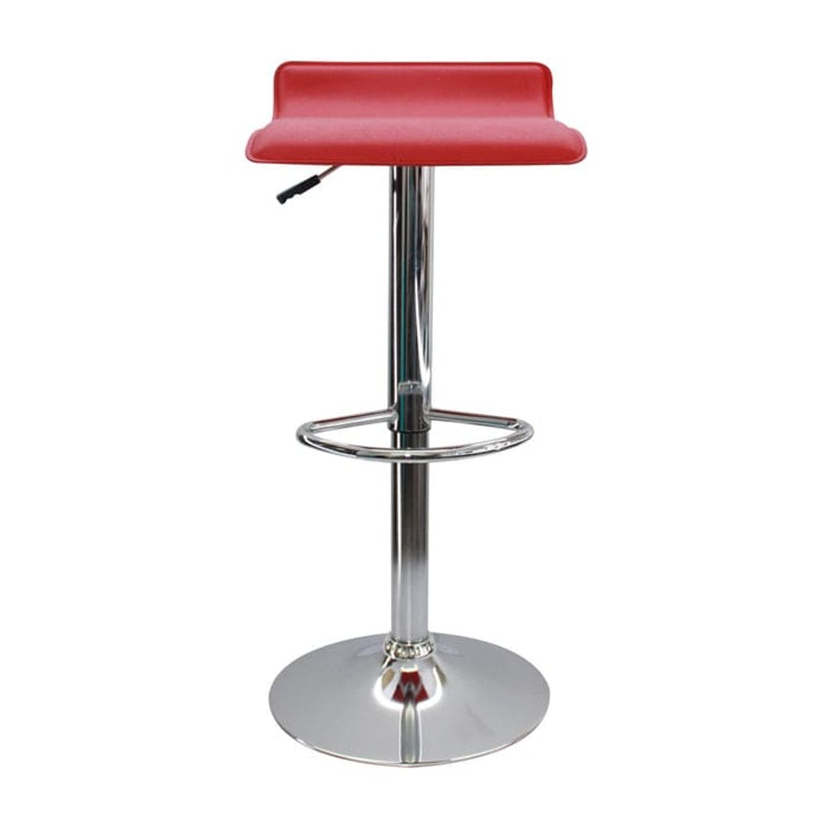 GENERICO - Pack De 2 Banquetas Piso Taburete Bar Regulables Eco Cuero Rojo