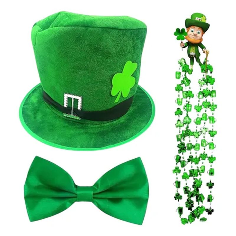 GENERICO - Set San Patricio Cosplay Sombrero Collar Y Humita Fiestas