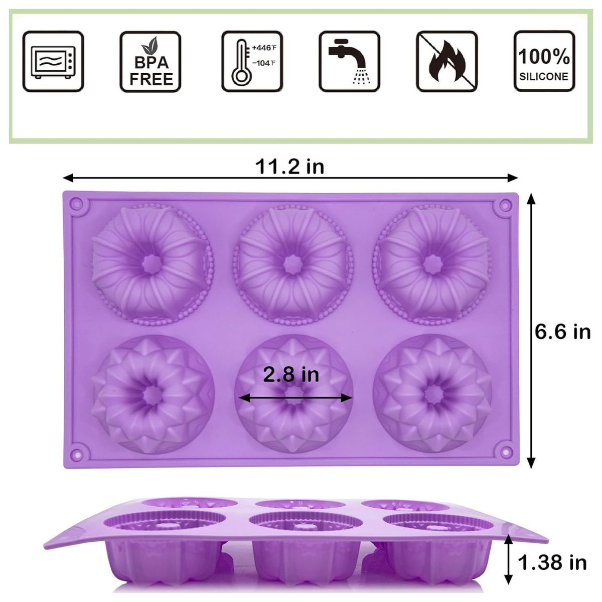 GENERICO - Moldes 6 Espacios Roscas Floral