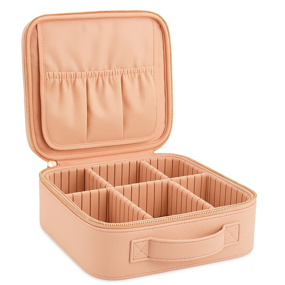 GENERICO - Maletín de Maquillaje con Espejo LED y Compartimentos Ajustables