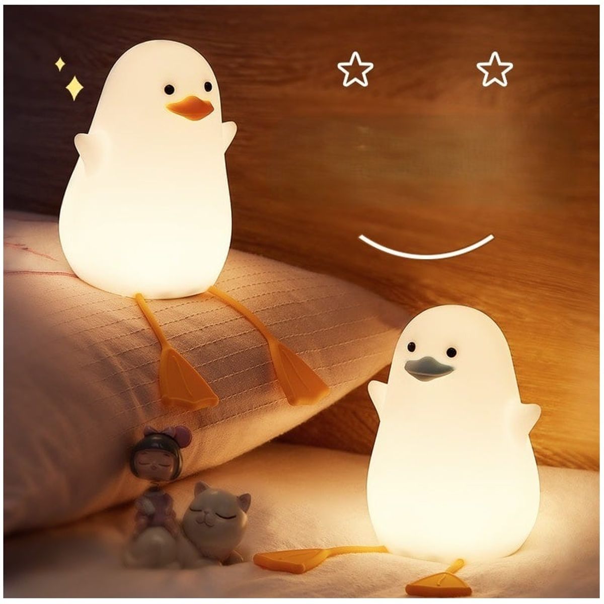 TATEE - Lampara Luz de noche de pato Recargable luz suave LED luz del sensor