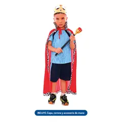 GENERICO - Disfraz Set Capa Rey 140cm Niño Rojo 140 Cm