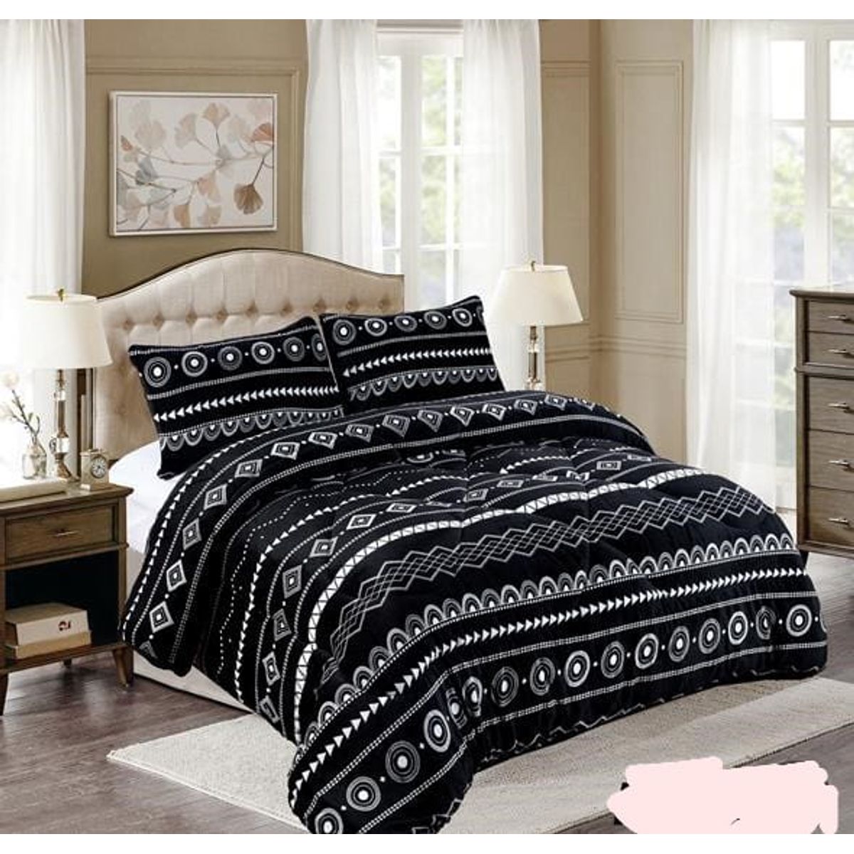 GENERICO - COBERTOR 2 PLAZA PLUSH CON CHIPORRO COLOR NEGRO ROUSS