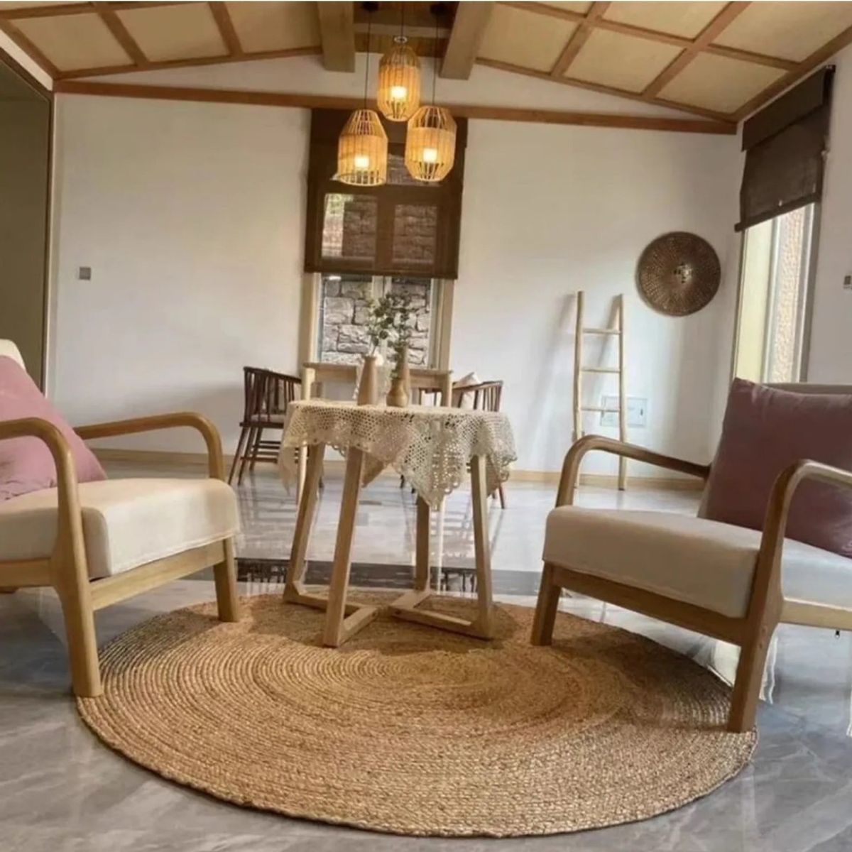 GENERICO - Alfombra Circular 100cm de yute