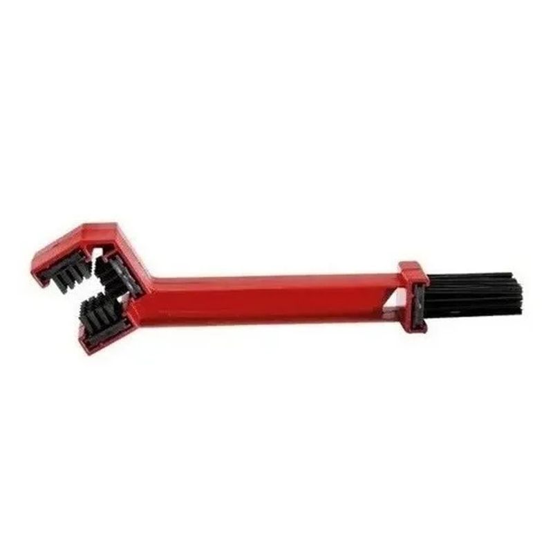 GENERICO - Cepillo Limpia Cadenas Transmision Para Moto Bicicleta Rojo