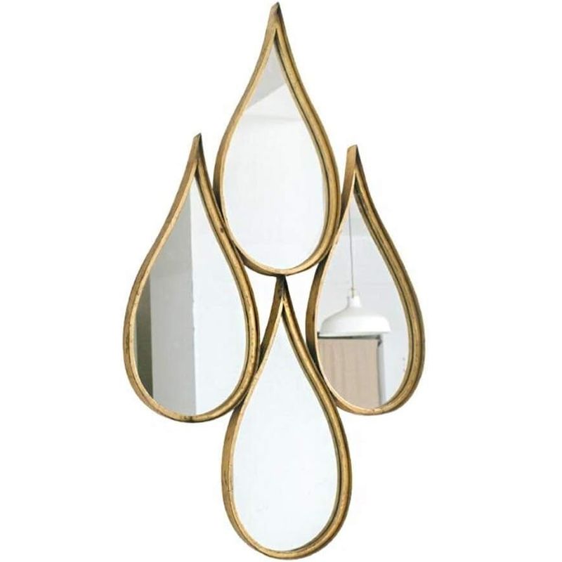 GENERICO - Espejo Decorativo Diseño Gotas De Agua 40 X 54cm Dorado Oscuro