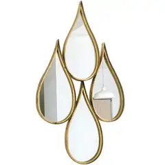 GENERICO - Espejo Decorativo Diseño Gotas De Agua 40 X 54cm Dorado Oscuro