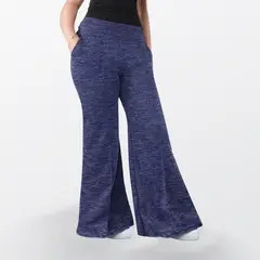 AGW - Pantalón Palazzo Elasticados Lanilla Pretina Ancha Tiro Alto