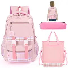 LUKOVEE - Mochila Escolar De Niña Con Bolsa De Estudio Estuche Lápice