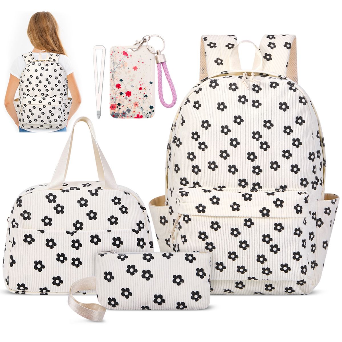 LUKOVEE - Mochilas Escolar Niña Bolso Viaje Con Almuer Estuche Lápice