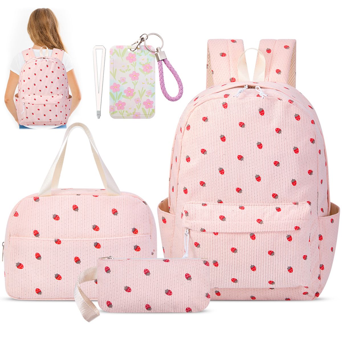 LUKOVEE - Mochilas Escolar Niña Bolso Viaje Con Almuer Estuche Lápice