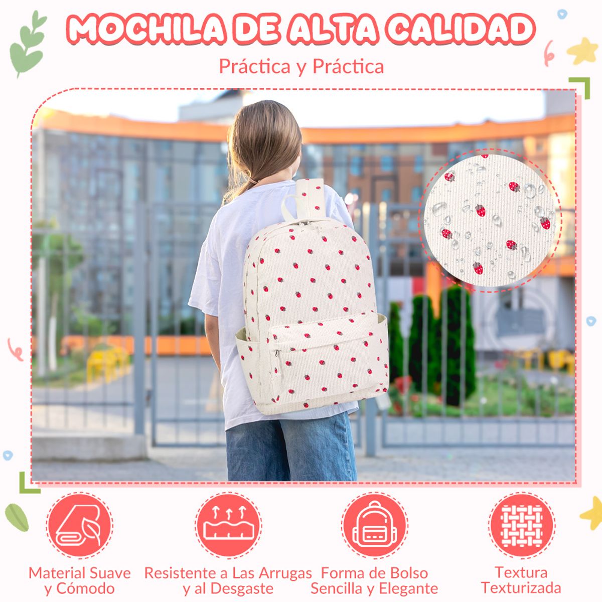 LUKOVEE - Mochilas Escolar Niña Bolso Viaje Con Almuer Estuche Lápice