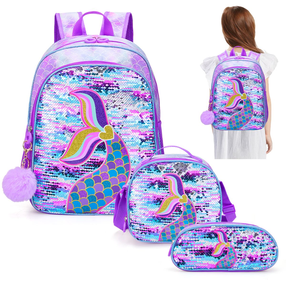 LUKOVEE - Mochilas Escolar Niños Impermeable Estudiantes Infantil 3en1