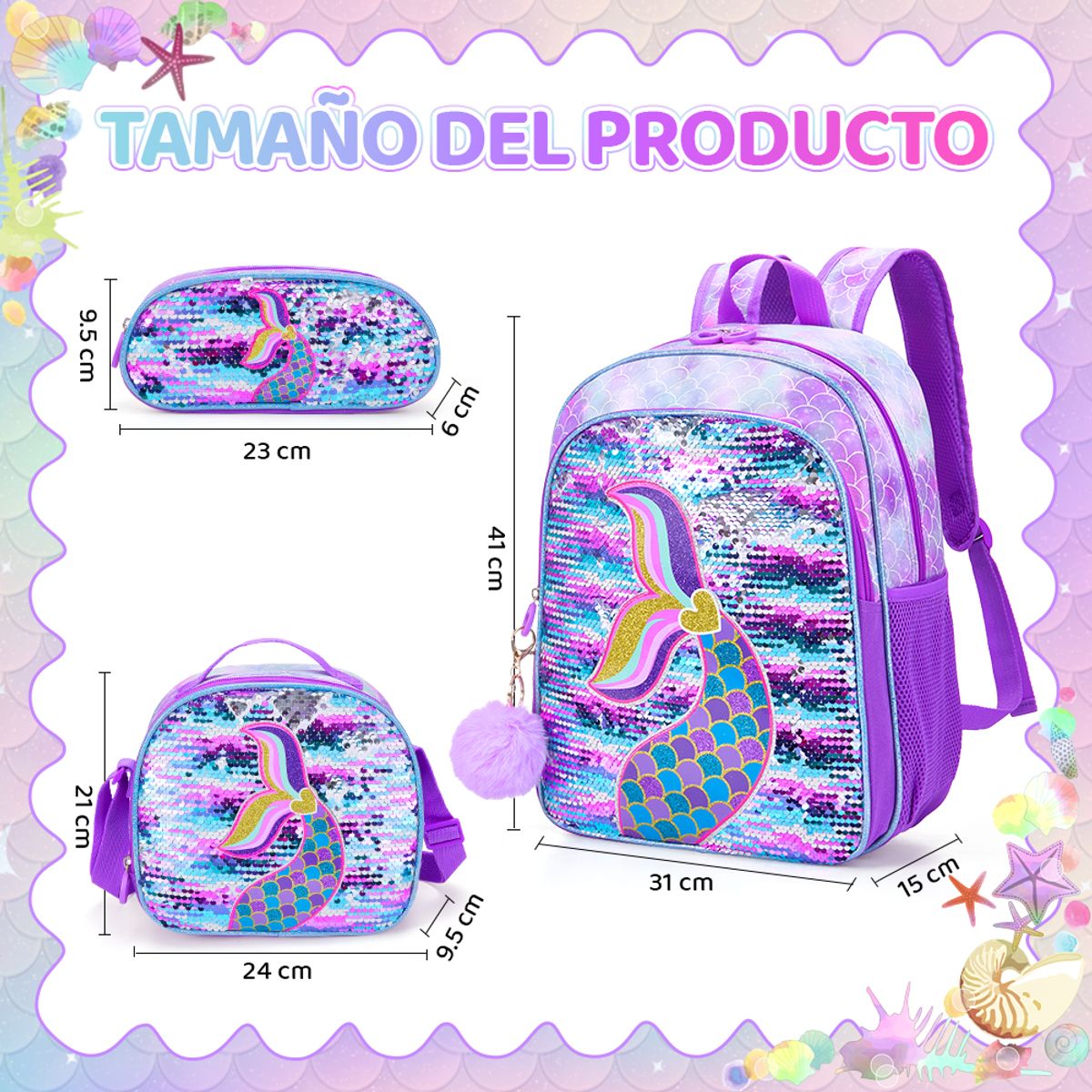 LUKOVEE - Mochilas Escolar Niños Impermeable Estudiantes Infantil 3en1