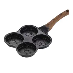 GENERICO - Sarten Manual Multiuso 4 Espacios Figuras Para Huevos