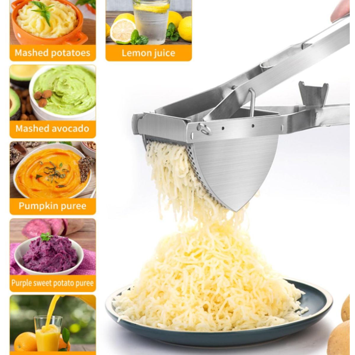 KUANGYE - Aplastador De Patatas Para Puré De Frutas Vegetales