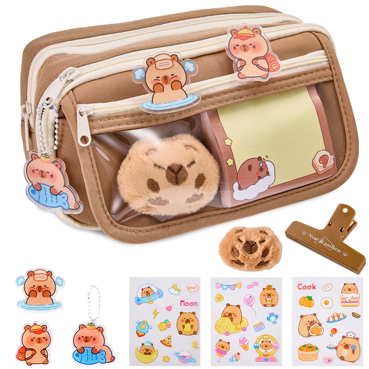 LUKOVEE - Estuche para Lápices de Capibara para Niños Gran Capacidad