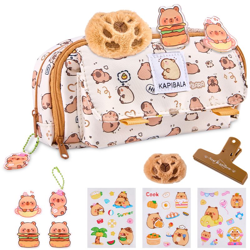 LUKOVEE - Estuche de Lápices de Capibara para Niños Multicapa