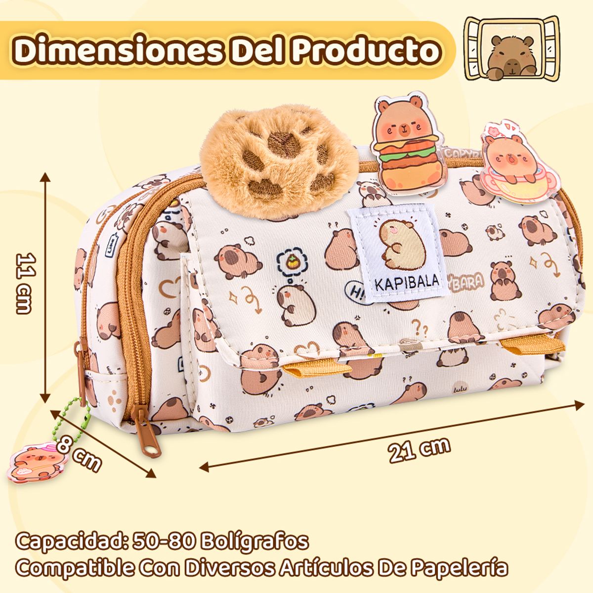 SLOWTON - Estuche de Lápices de Capibara para Niños Multicapa