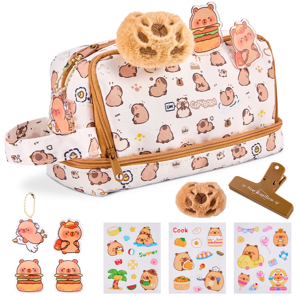 LUKOVEE - Estuche para Lápices de Capibara para Niños Gran Capacidad