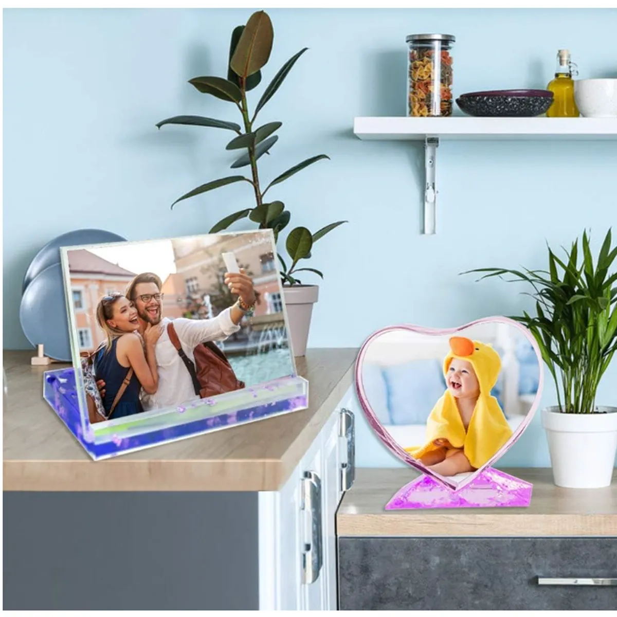 KUANGYE - 3 Molde De Silicona Resina Para Marco Fotos Personalizado