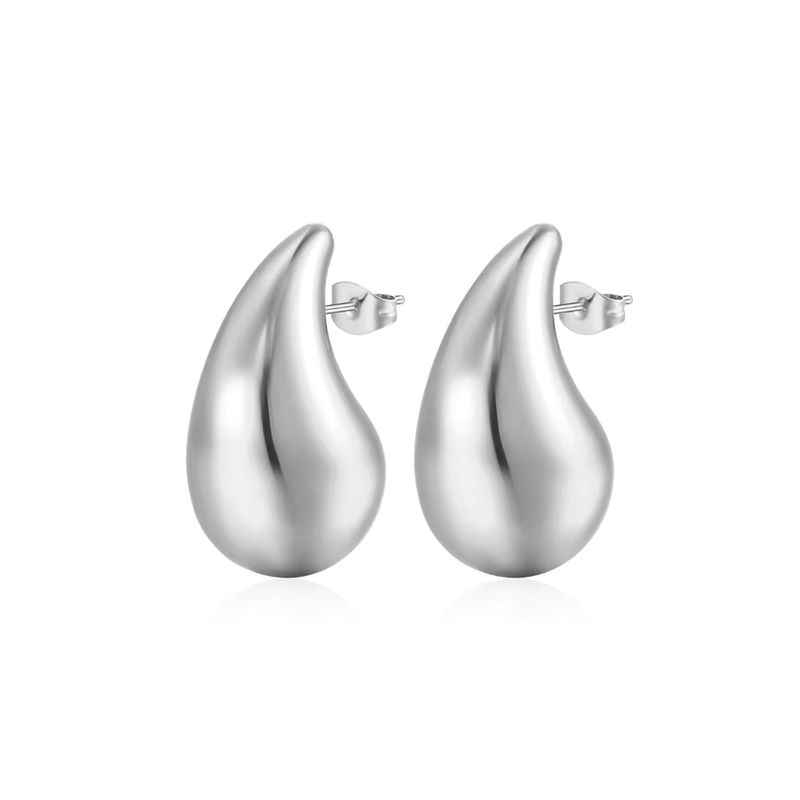 GENERICO - Aros Plata Estilo Gota Chunky 18 mm