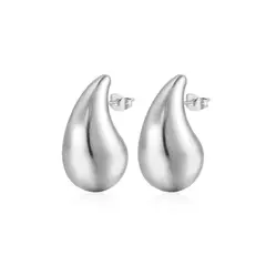GENERICO - Aros Plata Estilo Gota Chunky 18 mm