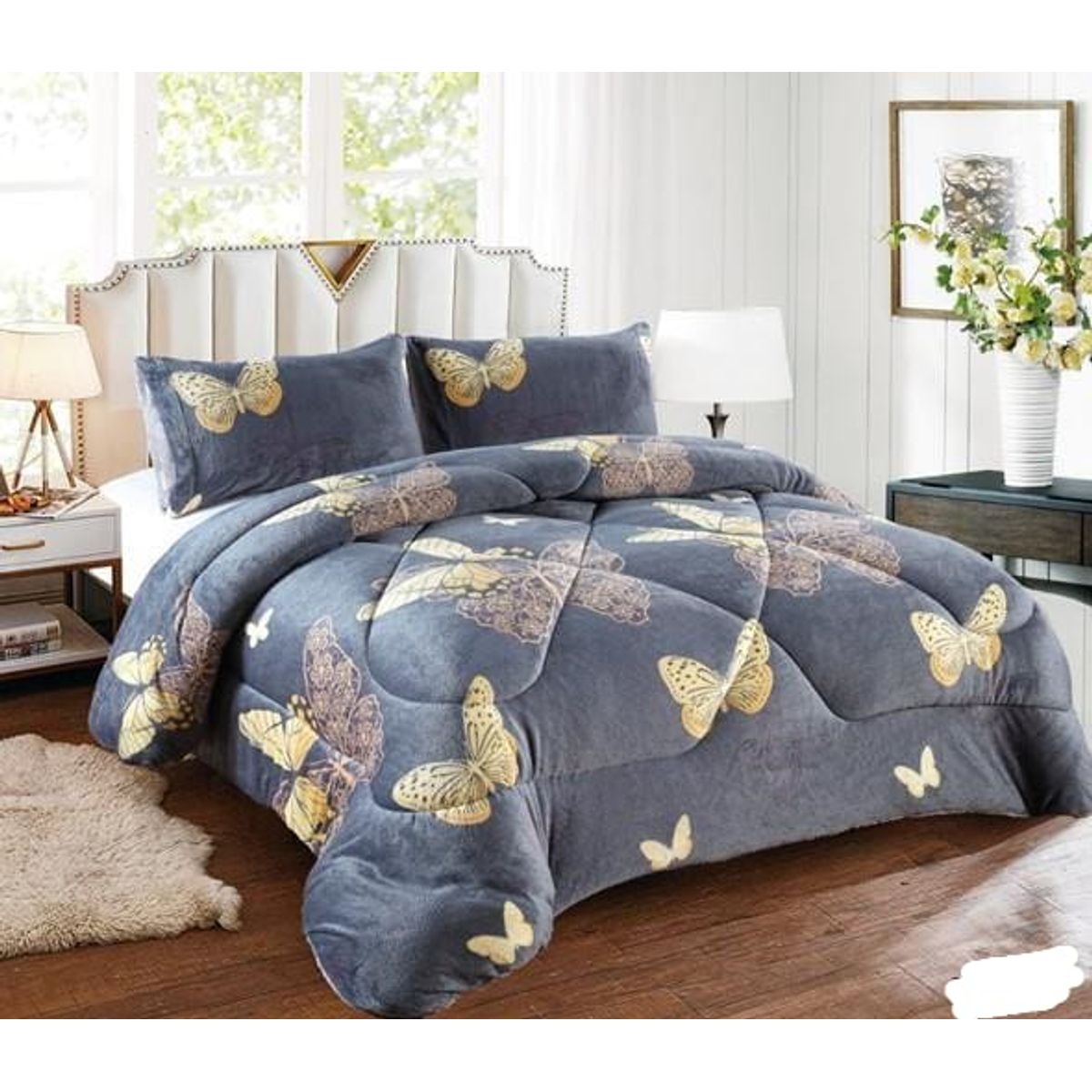 GENERICO - COBERTOR 2 PLAZA PLUSH CON CHIPORRO COLOR AZUL FLAMENGO