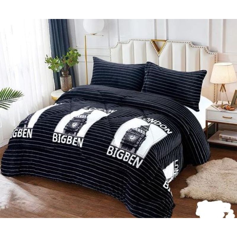 GENERICO - COBERTOR 2 PLAZA PLUSH CON CHIPORRO COLOR NEGRO LONDON