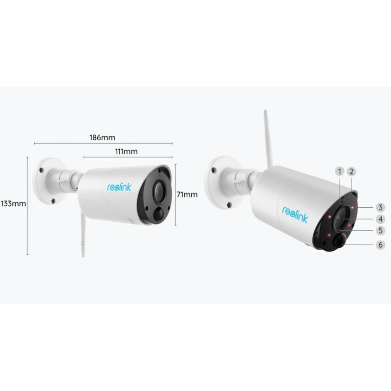 REOLINK - Cámara WiFi Exterior Full HD 1080P RecargableSolar