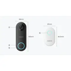 REOLINK - Timbre WiFi Video Cámara HD 5MP Detección Personas