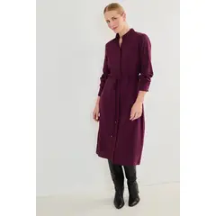 MA GRIFFE - Vestido Largo Burdeo Mujer Magriffe