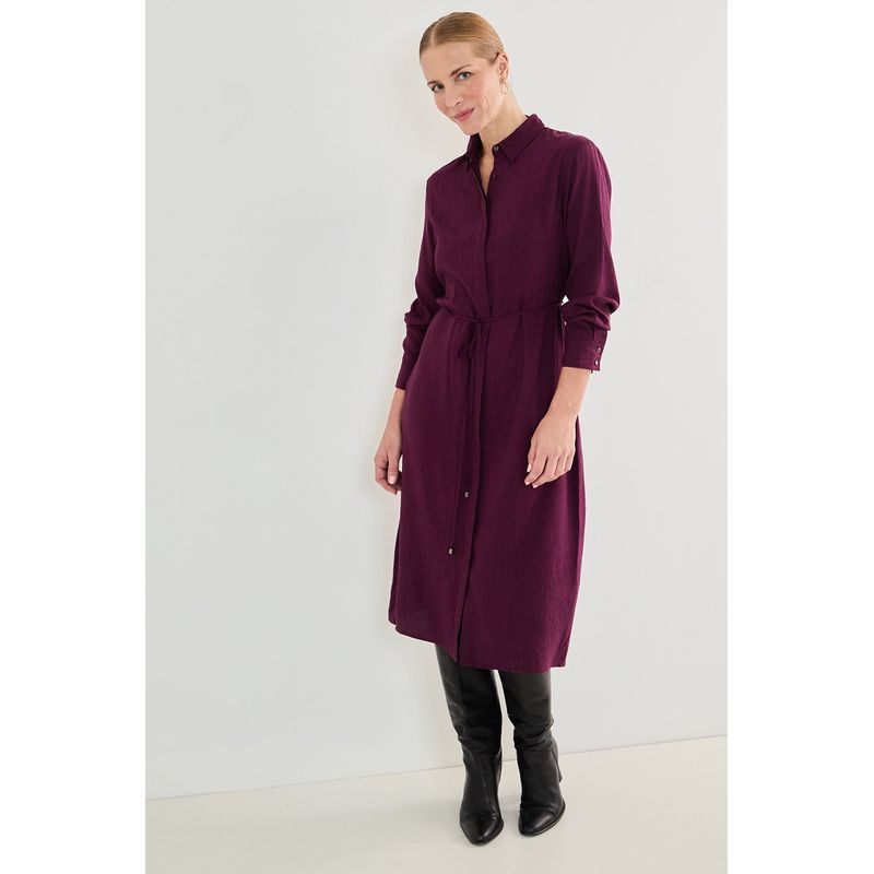 MA GRIFFE - Vestido Largo Burdeo Mujer Magriffe