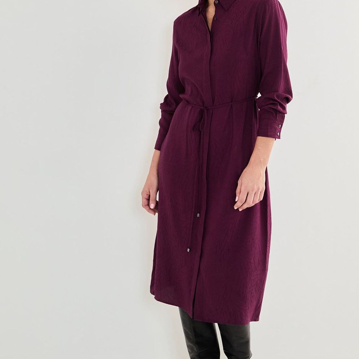 MA GRIFFE - Vestido Largo Burdeo Mujer Magriffe