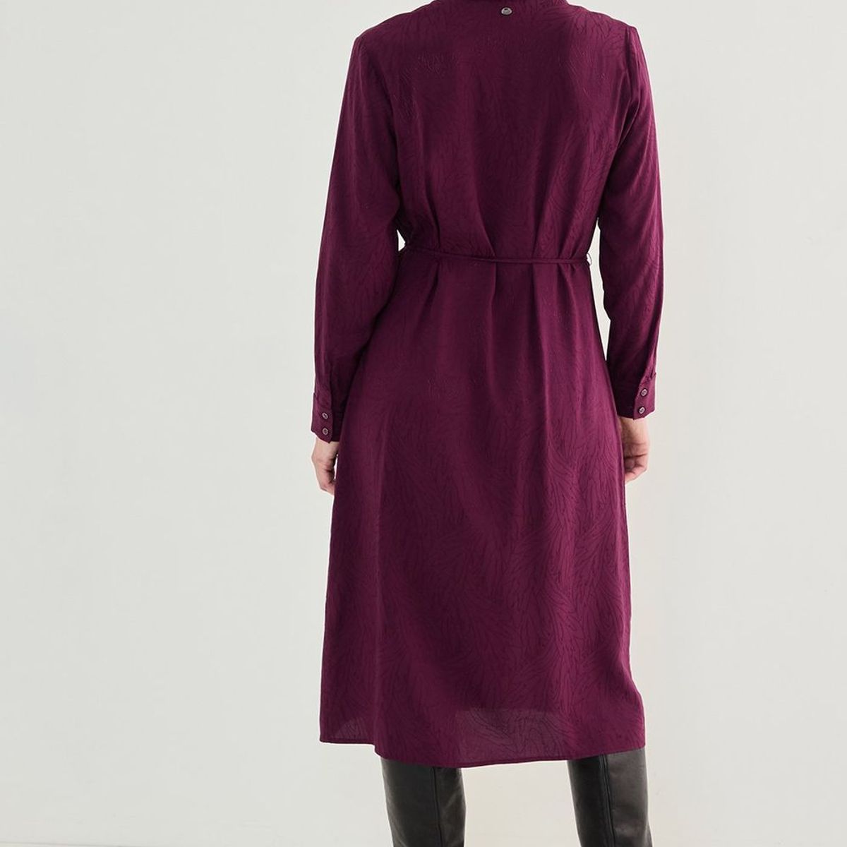 MA GRIFFE - Vestido Largo Burdeo Mujer Magriffe