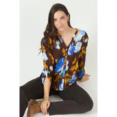 PRIVILEGE - Blusa naranja estampada 2357