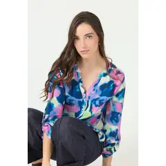 PRIVILEGE - Blusa fucsia estampada 2355 - Fucsia
