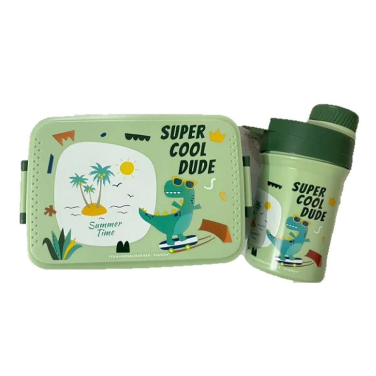 GENERICO - Tupper Contenedor Lonchera Escolar + Botella De Agua Jugo