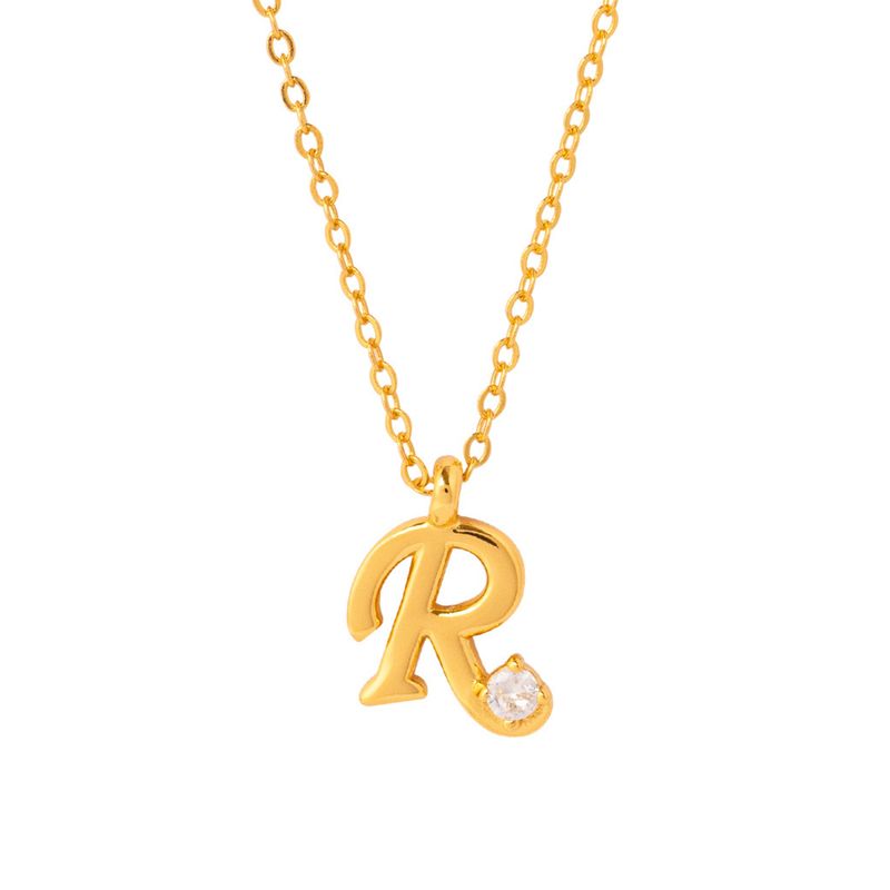 BOAZ JOYAS - COLLAR INICIAL LUCKY BAÑADO EN ORO R