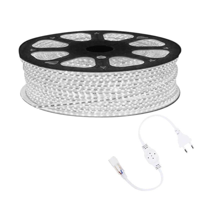 WANT - Cinta Led 220V Delgada Luz Fría 100mt Con Adaptador