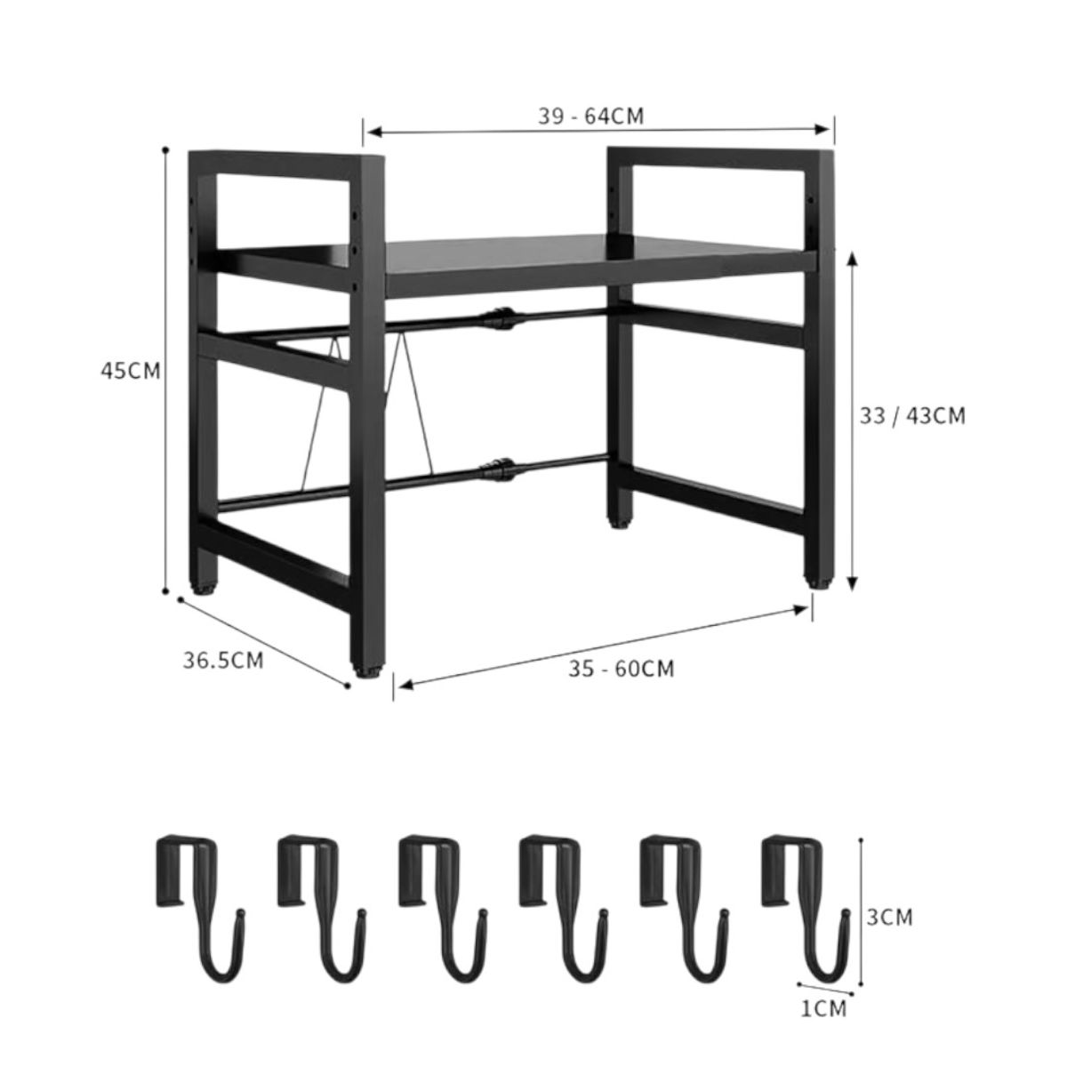 GENERICO - Estante Repisa Extensible Horno Microondas Organizador